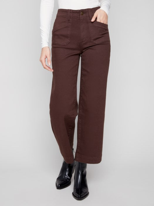 Pantalon court extensible à jambes larges CHARLIE B