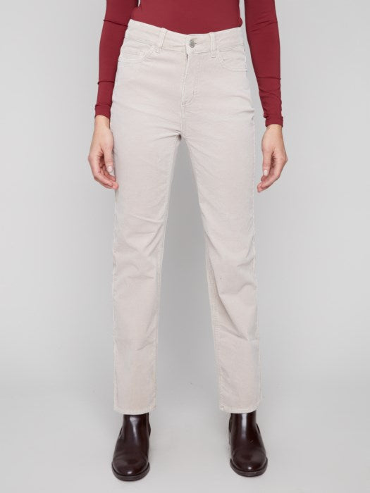 Pantalon droit en velours côtelé CHARLIE B