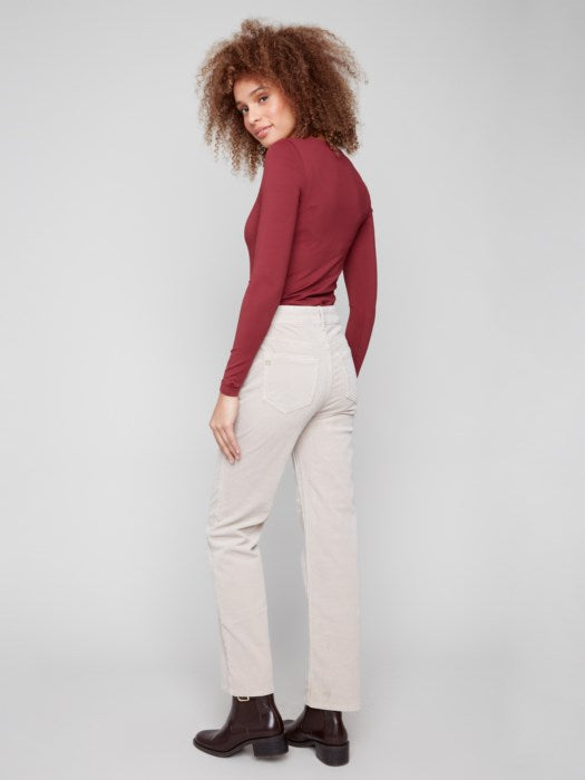 Pantalon droit en velours côtelé CHARLIE B