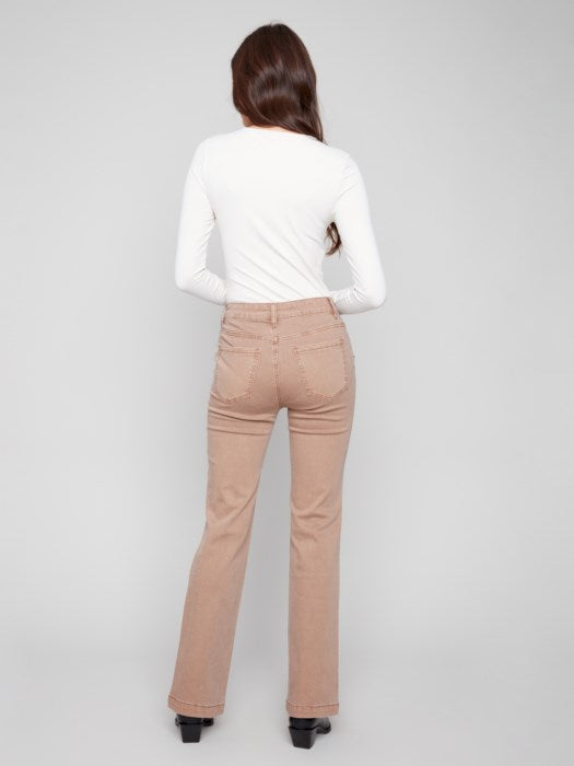 Pantalons en sergé à taille évasée avec boutons CHARLIE B