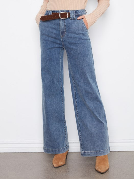 Jeans à jambes larges avec ceinture amovible