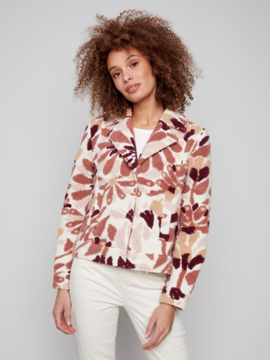 Veste courte en polaire floral Sherpa CHARLIE B