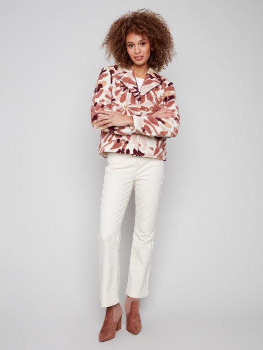 Veste courte en polaire floral Sherpa CHARLIE B