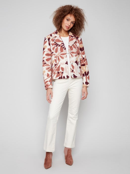 Veste courte en polaire floral Sherpa CHARLIE B