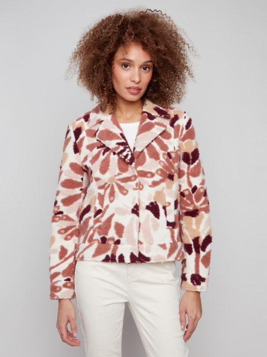 Veste courte en polaire floral Sherpa CHARLIE B