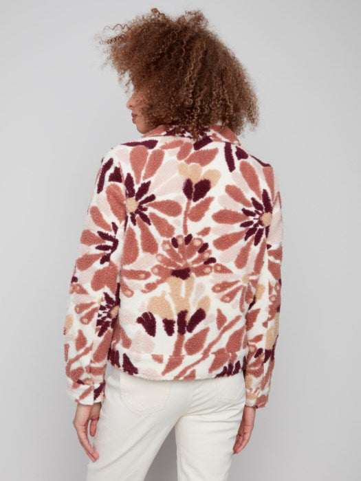 Veste courte en polaire floral Sherpa CHARLIE B