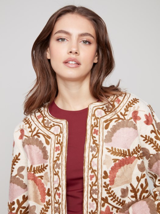 Veste ouverte brodée CHARLIE B