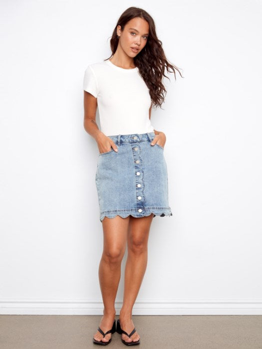 Short en denim avec boutons CHARLIE B