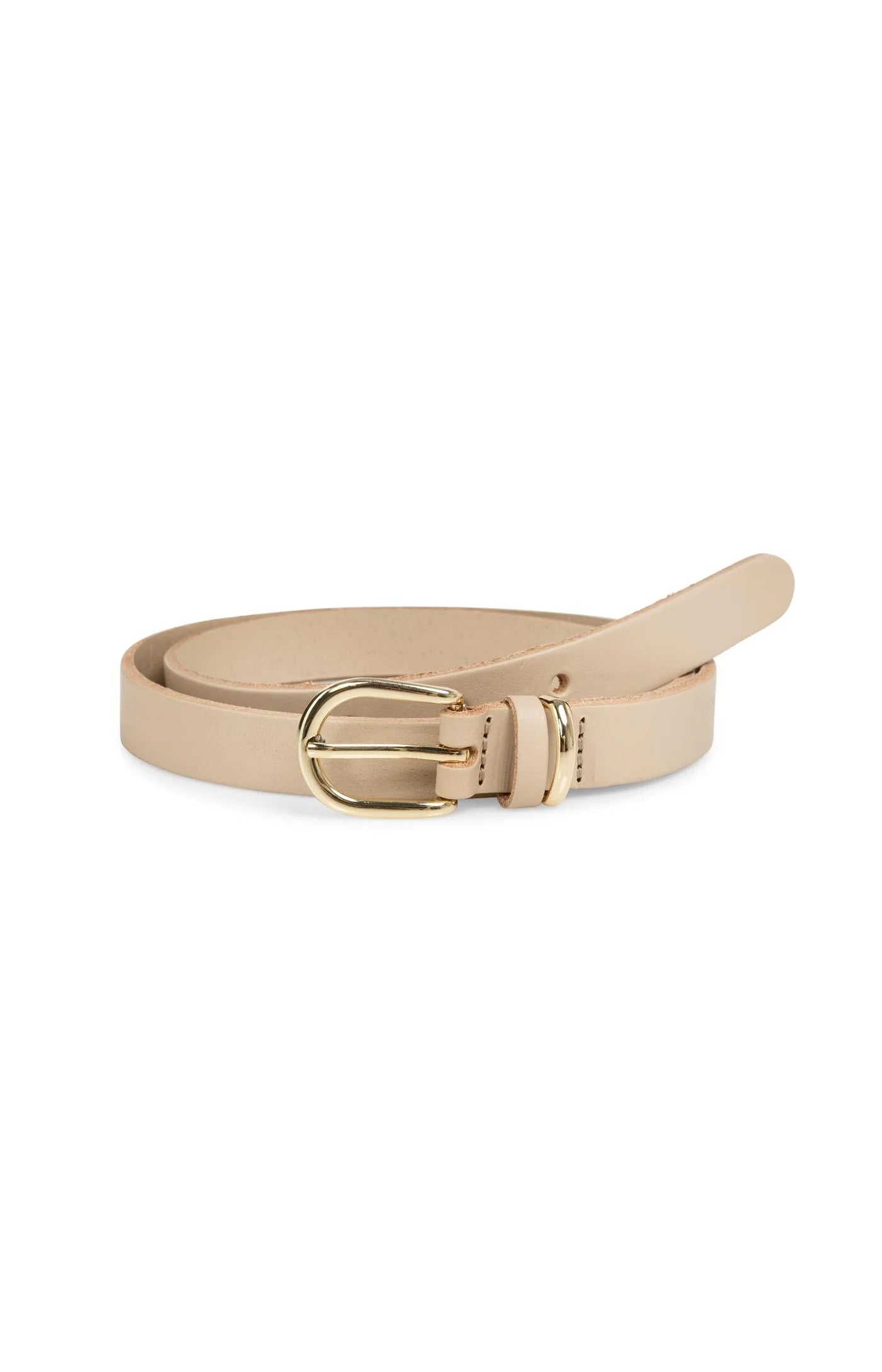 Ceinture en cuir avec boucle ronde et boucle métallique