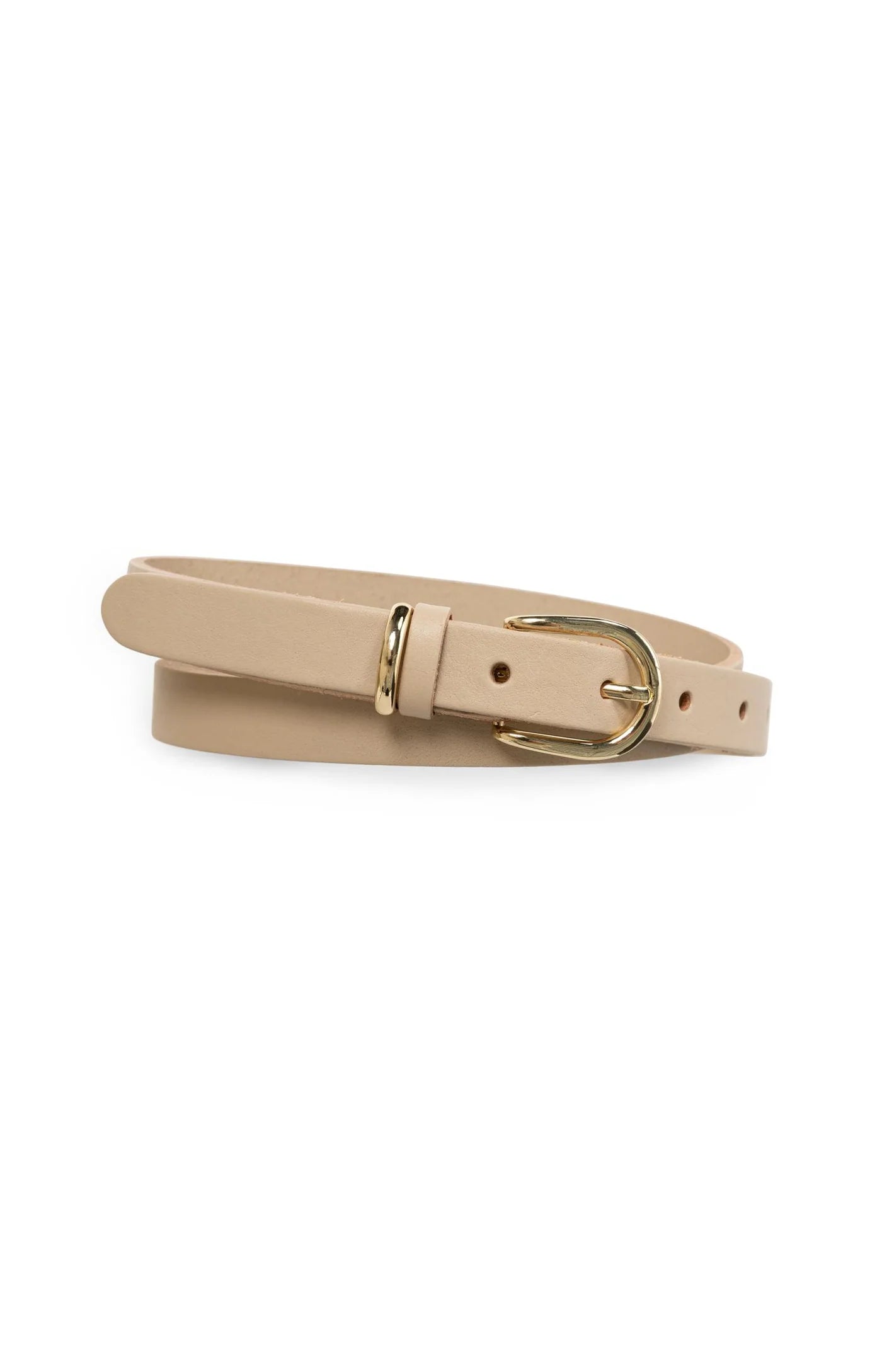 Ceinture en cuir avec boucle ronde et boucle métallique