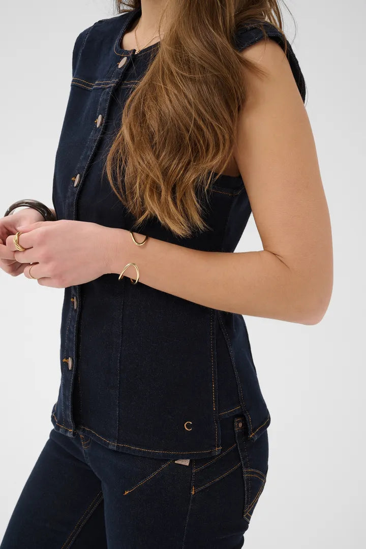 Veste sans manches en denim - CRDamy