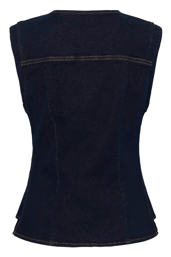 Veste sans manches en denim - CRDamy