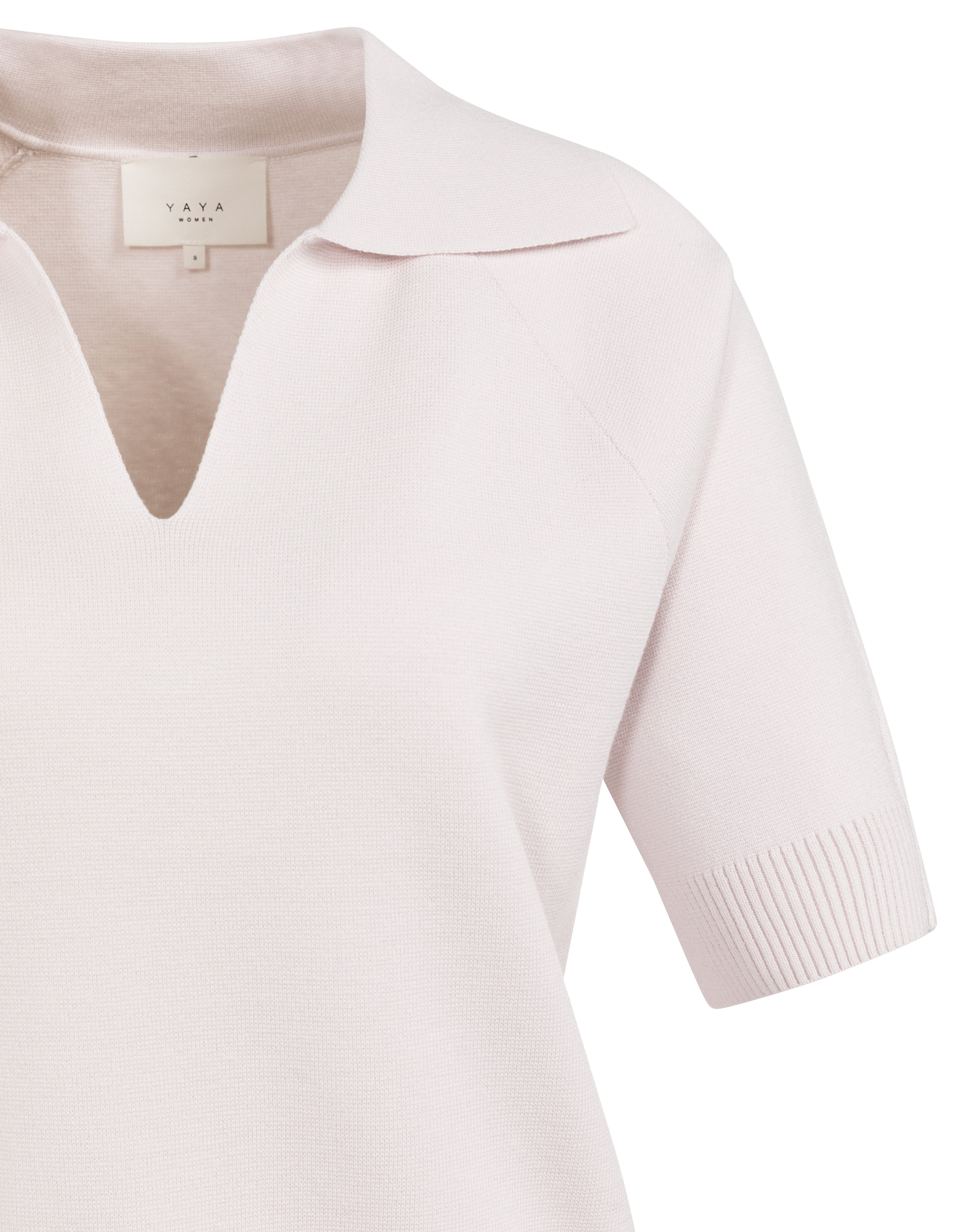 Pull avec col, manches courtes, en maille YAYA