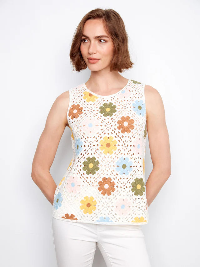 Haut sans manches à crochet Top