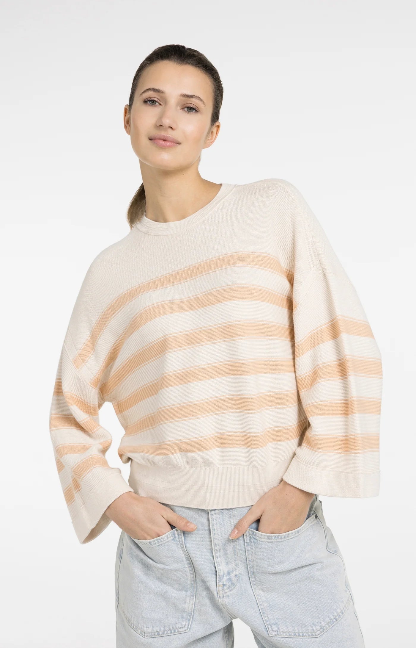 Pull à rayures manches larges