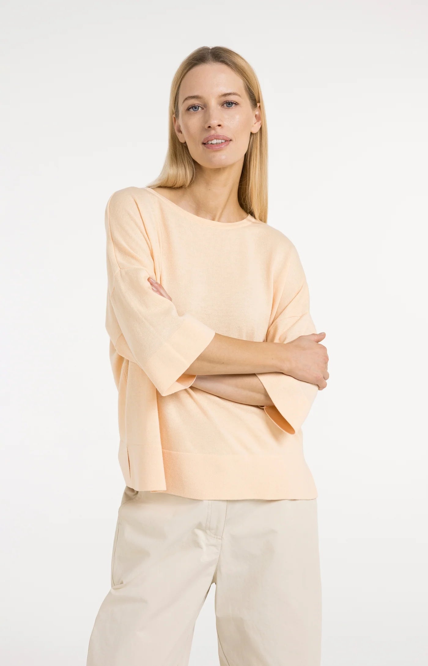 T-shirt en maille fine oversize à manches courtes