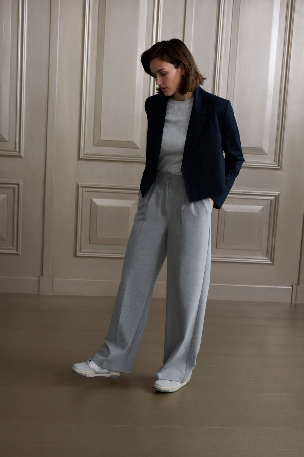 Woven Cropped Blazer YAYA
