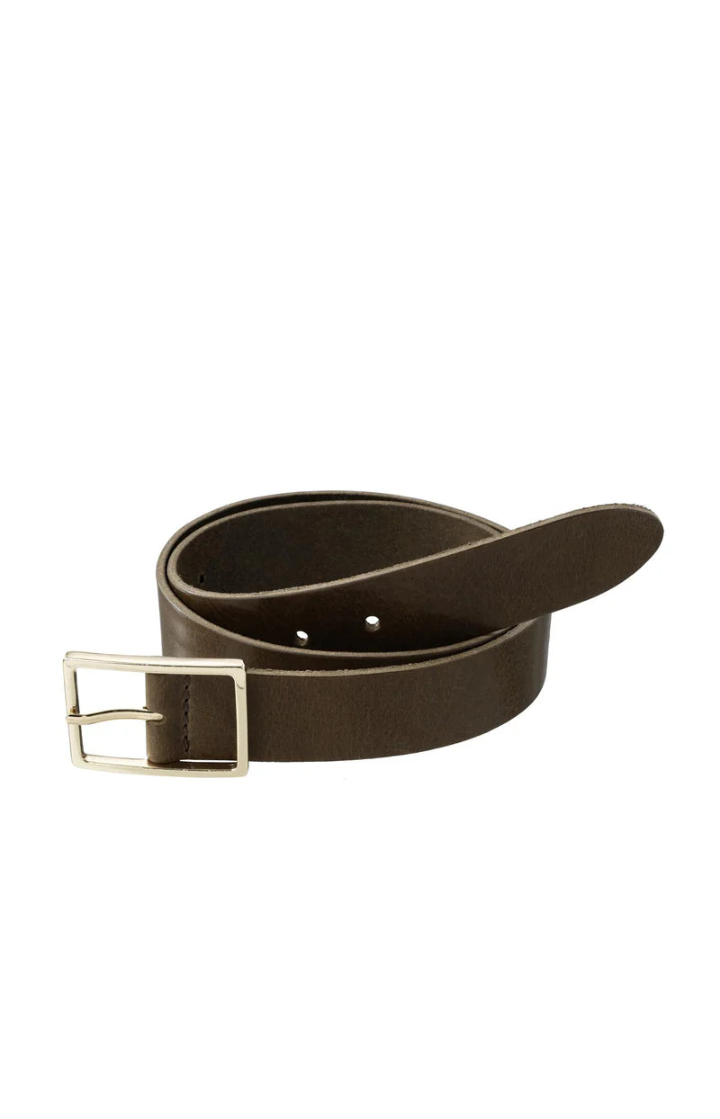 Ceinture en cuir marron avec boucle YAYA
