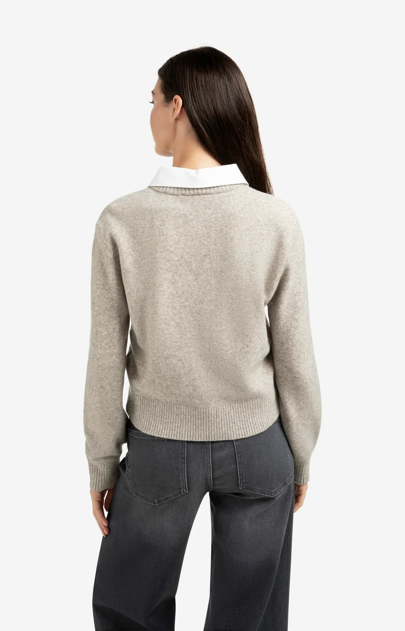 Cardigan avec col amovible et fermeture à boutons YAYA