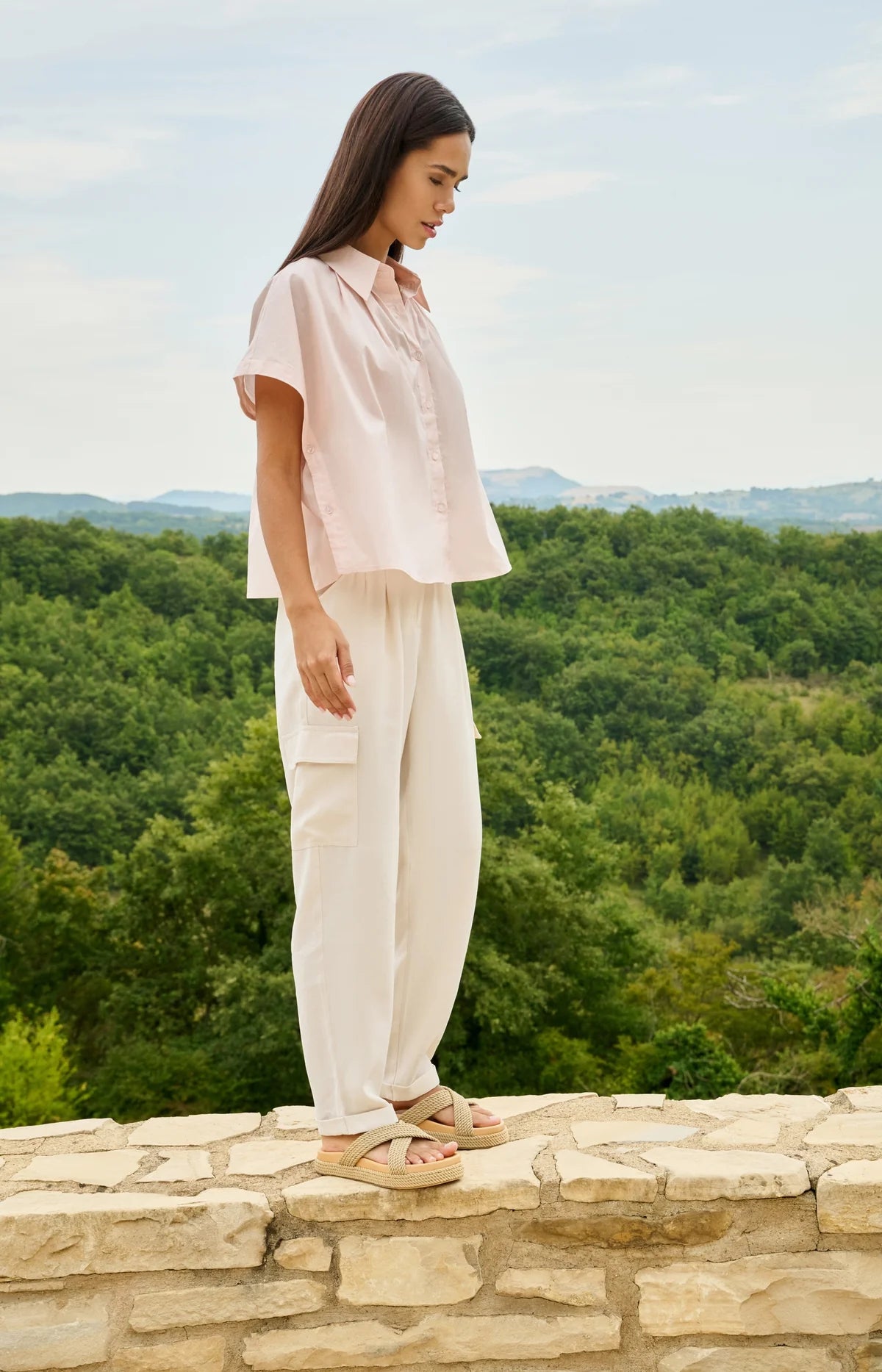 Pantalons cargo jambes droites