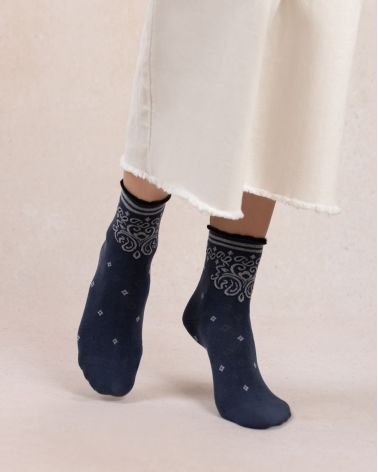 Chaussettes Courtes Fantaisie BLEU FORÊT
