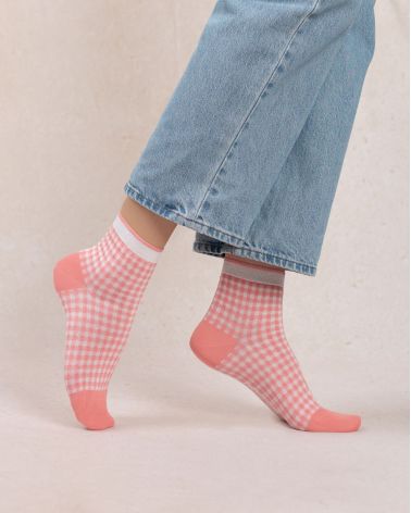 Chaussettes courtes - Fil d'Écosse Vichy