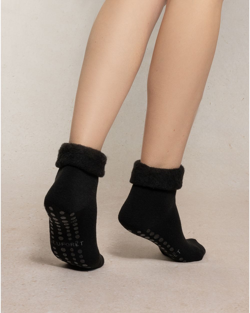 Chaussettes Grattées Anti-Dérapantes BLEU FORÊT