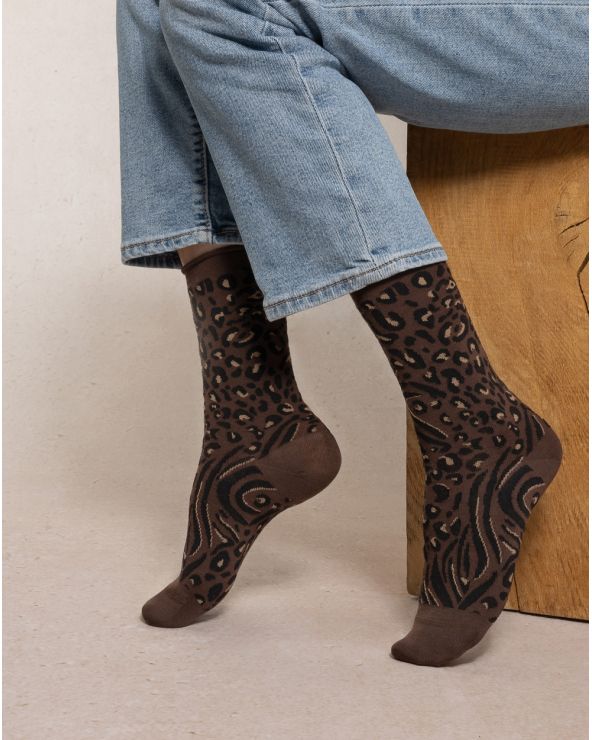 Chaussettes Laine Fine BÊTE BLEU FORÊT