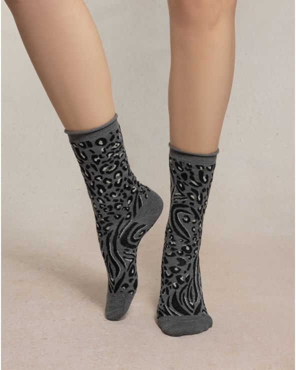 Chaussettes Laine Fine BÊTE BLEU FORÊT