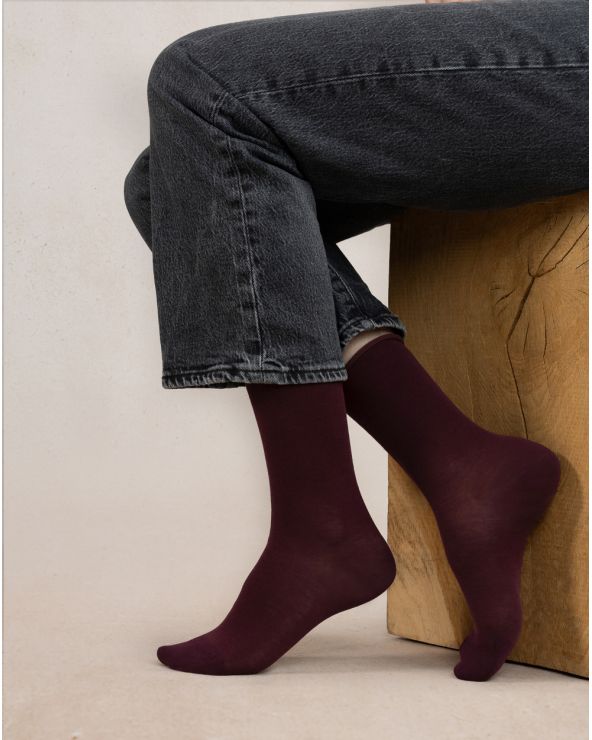 Chaussettes Coton VELOUTÉES BLEU FORÊT