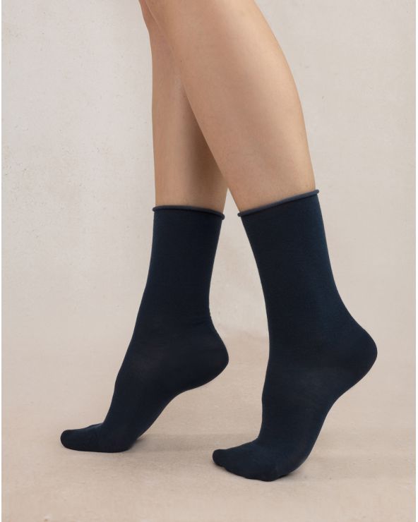 Chaussettes Coton VELOUTÉES BLEU FORÊT