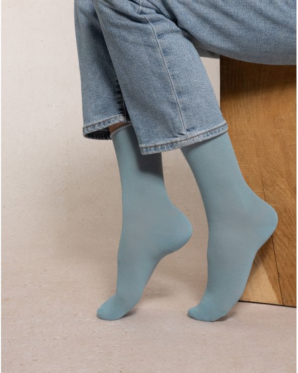 Chaussettes Coton VELOUTÉES BLEU FORÊT