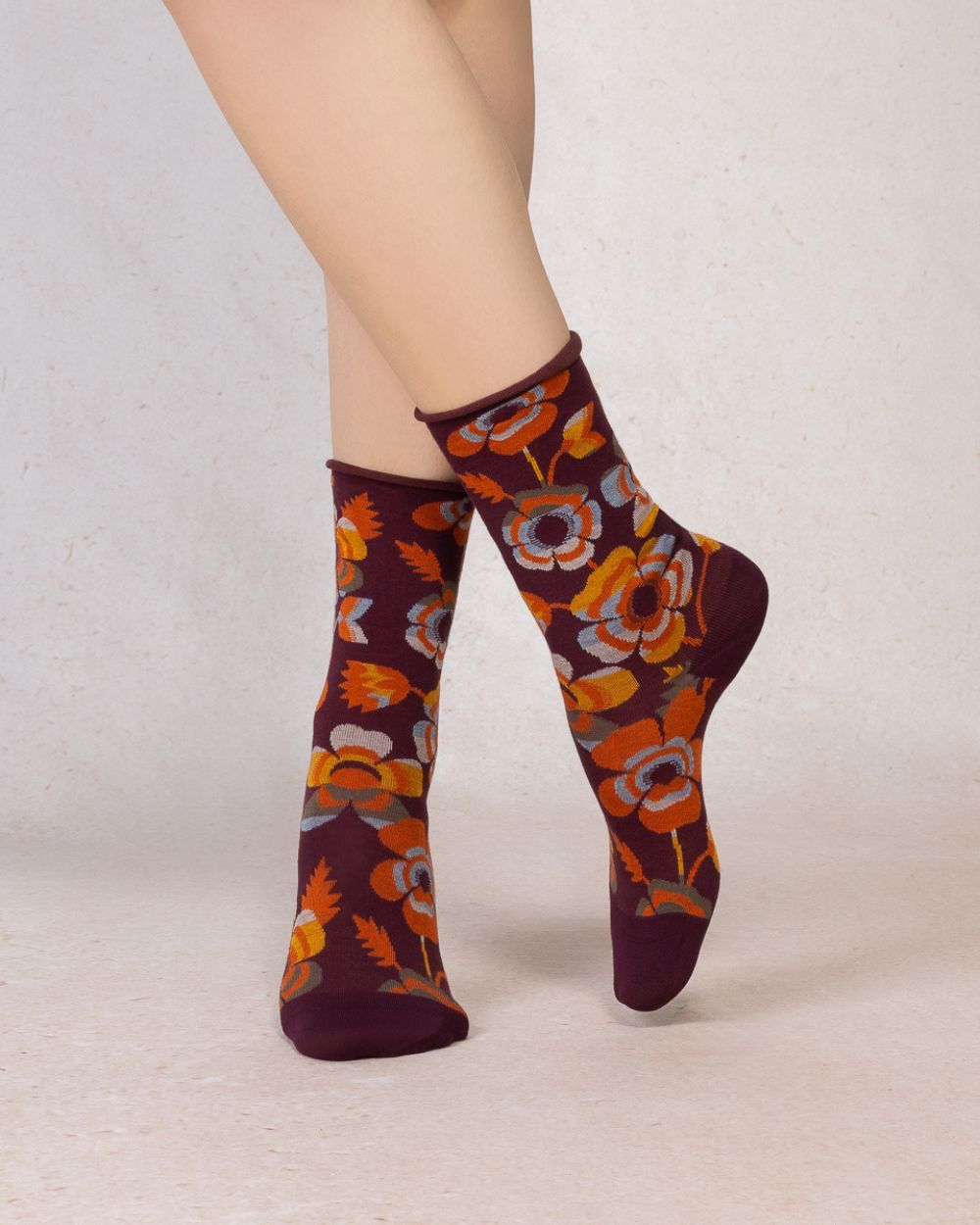 Chaussettes veloutées - Fleurs