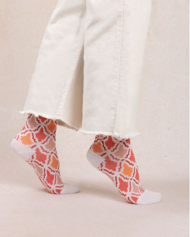 Chaussettes veloutées mosaïque BLEU FORÊT