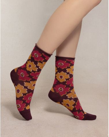 Chaussettes Veloutées PÉTUNIAS BLEU FORÊT