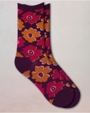Chaussettes Veloutées PÉTUNIAS BLEU FORÊT