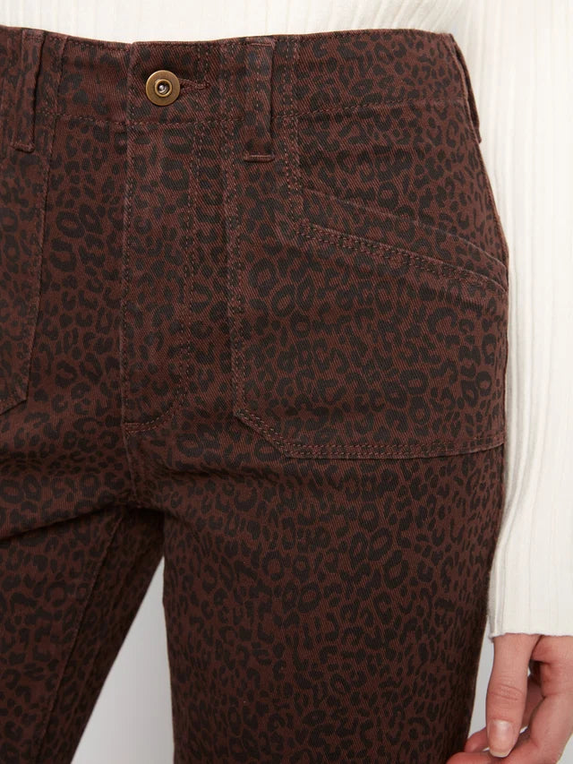 Pantalon écourté extensible à jambe large - Léopard