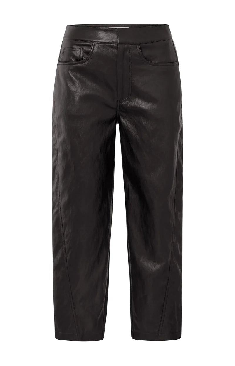 Pantalon simili cuir avec coutures décoratives YAYA
