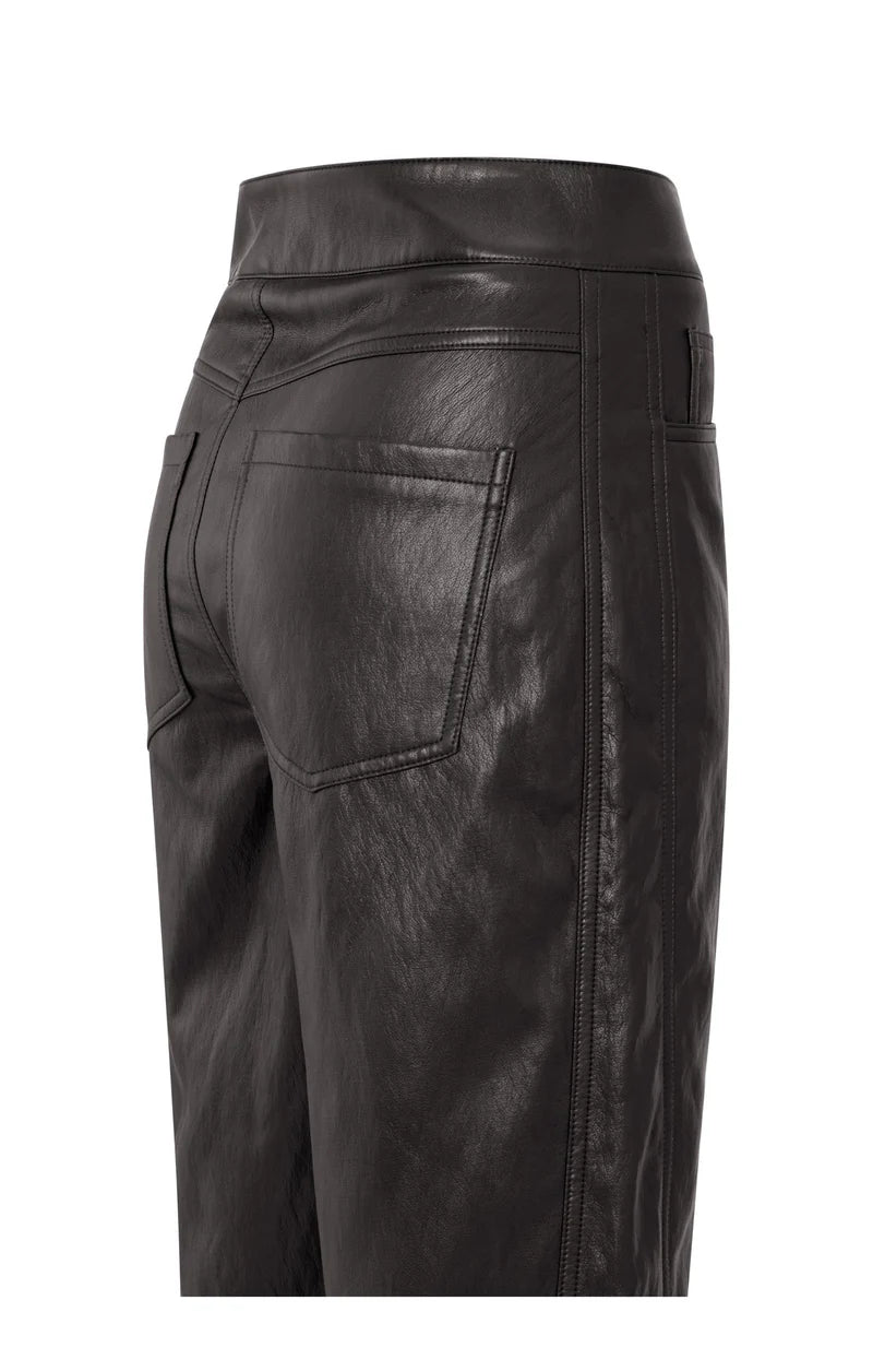 Pantalon simili cuir avec coutures décoratives YAYA