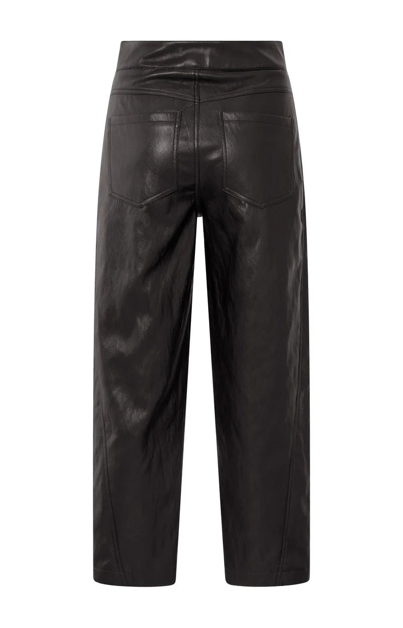 Pantalon simili cuir avec coutures décoratives YAYA