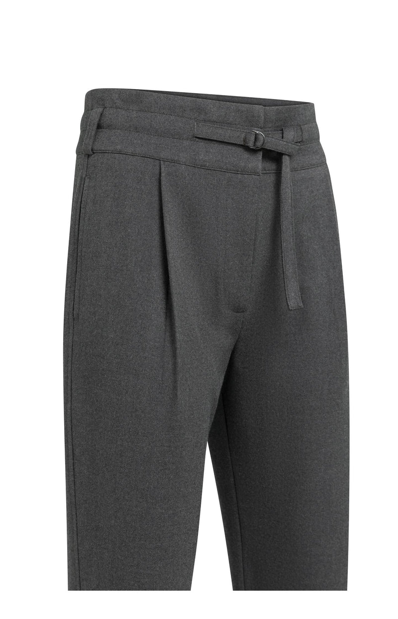 Pantalon taille haute avec ceinture décorative