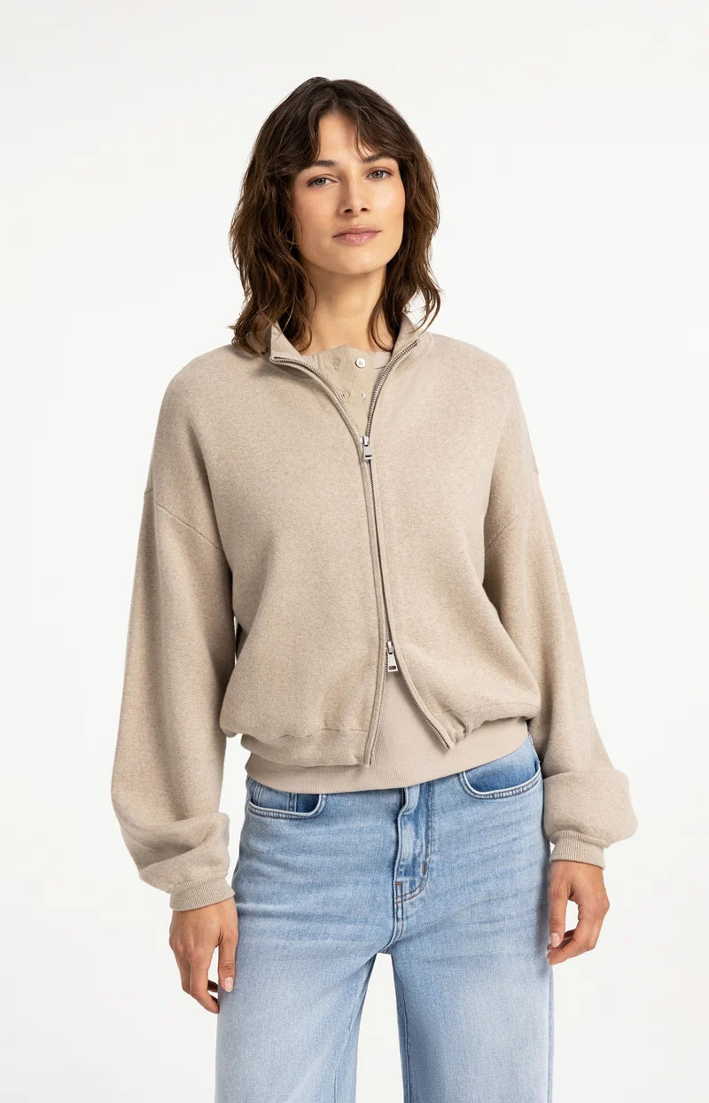 Cardigan en maille jacquard avec fermeture zippée