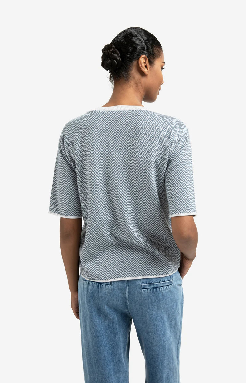 T-shirt manches courtes, maille jacquard