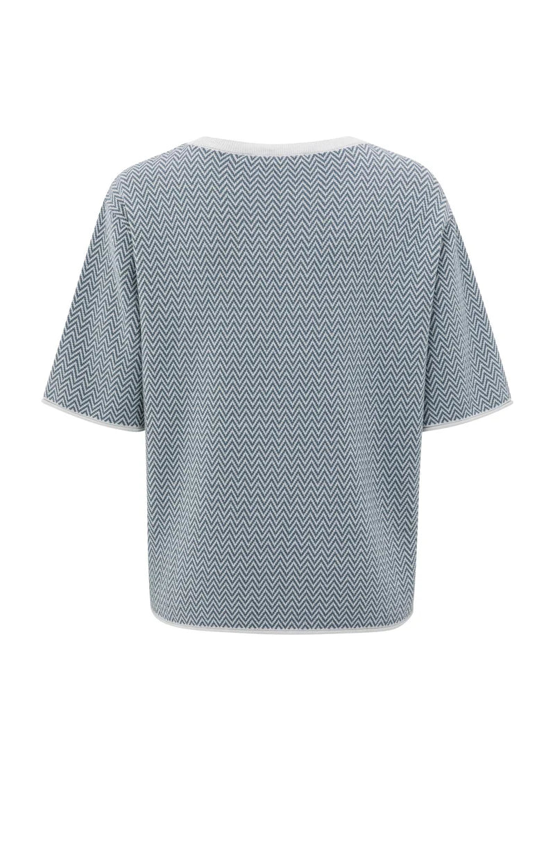 T-shirt manches courtes, maille jacquard