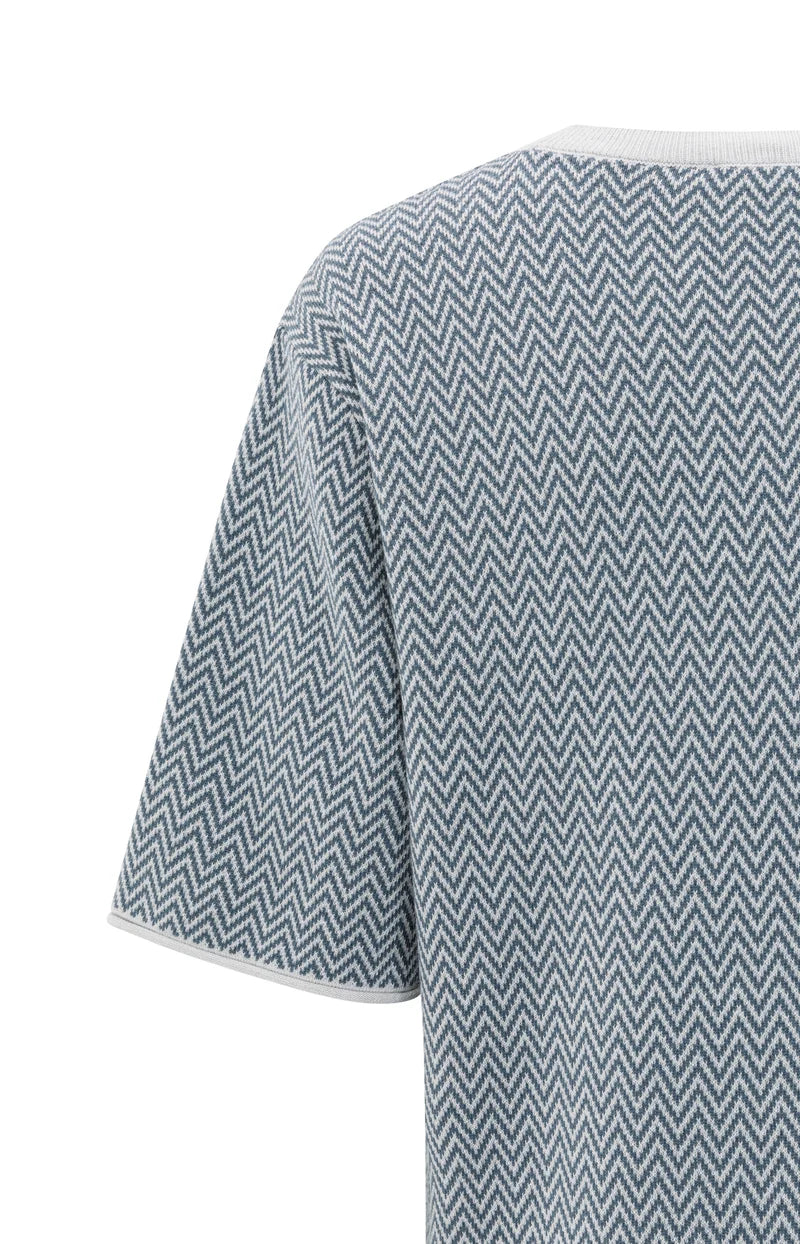 T-shirt manches courtes, maille jacquard