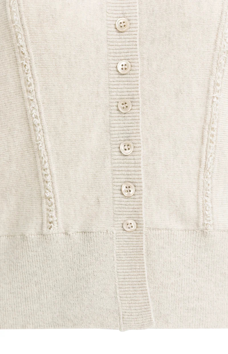 Cardigan en maille à col haut avec fermeture boutonnée