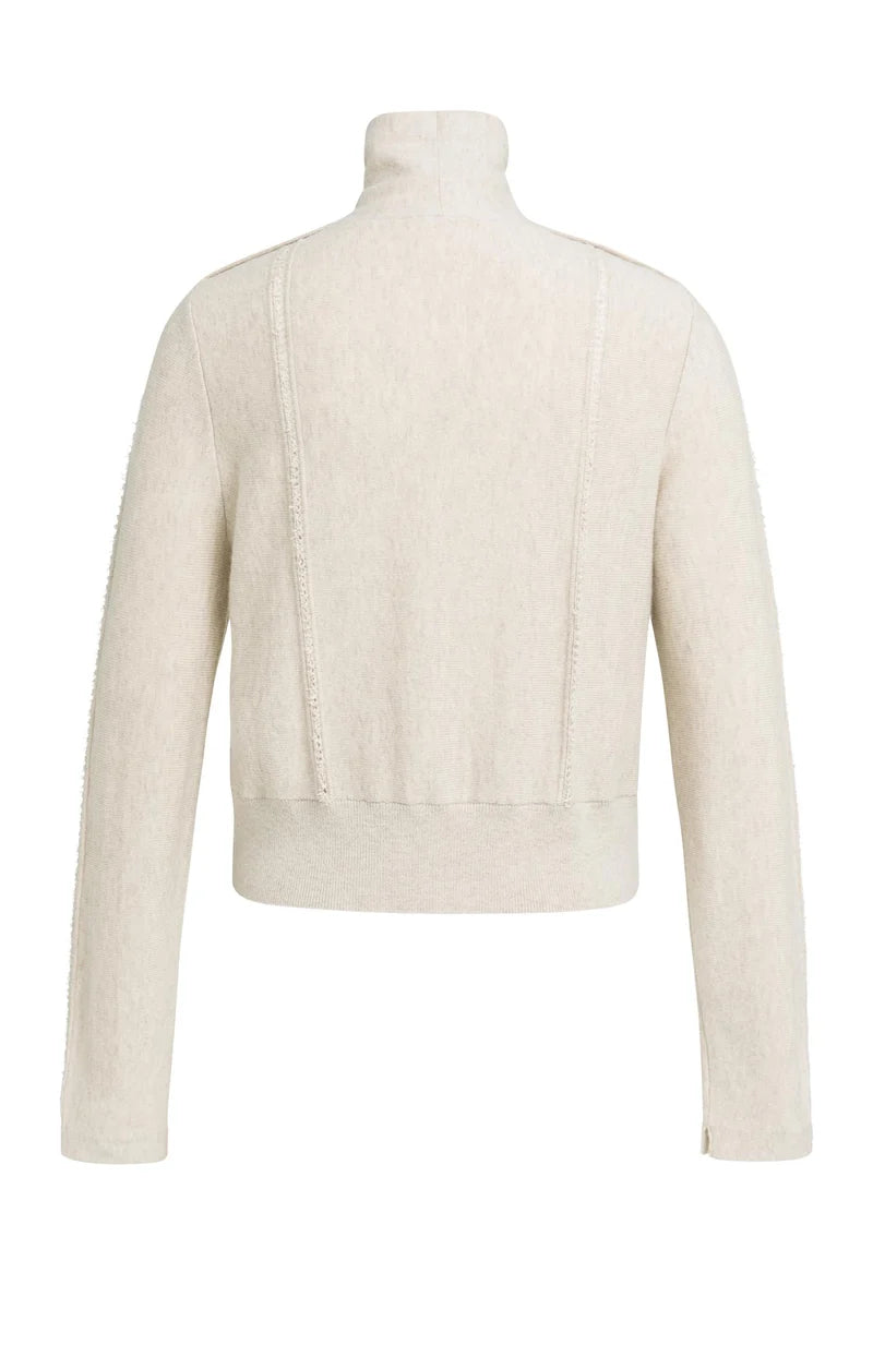 Cardigan en maille à col haut avec fermeture boutonnée