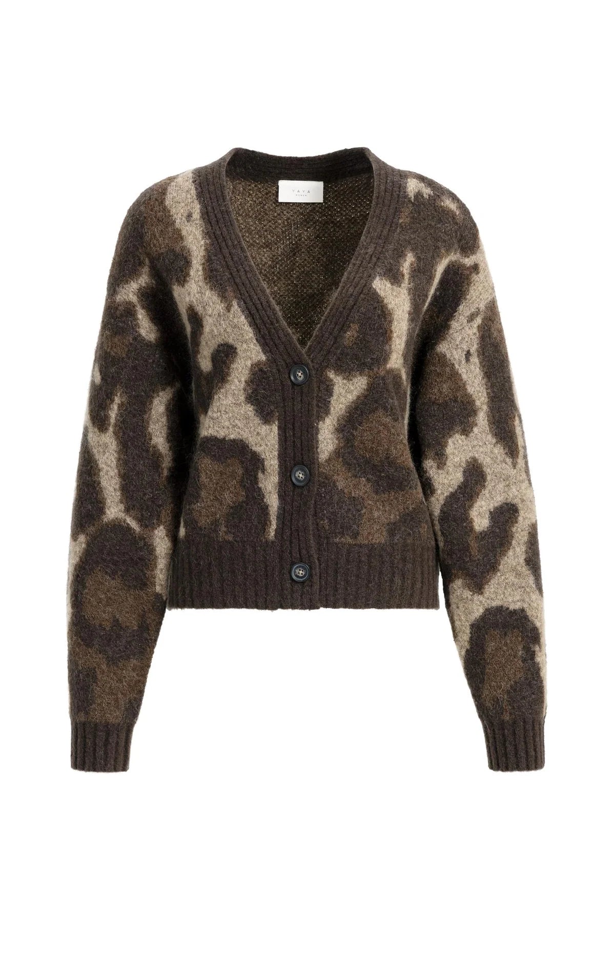 Cardigan en maille à motif, manches chauve-souris