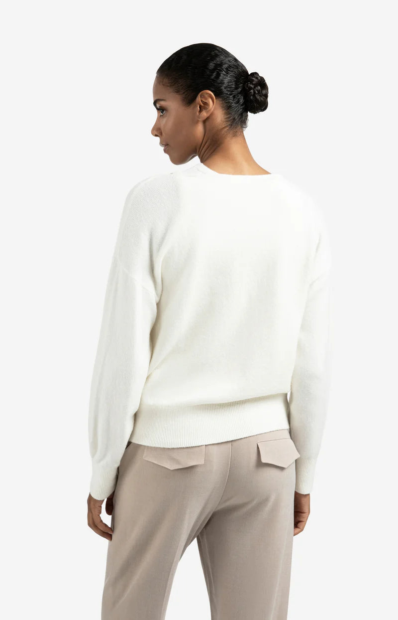 Pull en maille, col V profond avec haut assorti YAYA