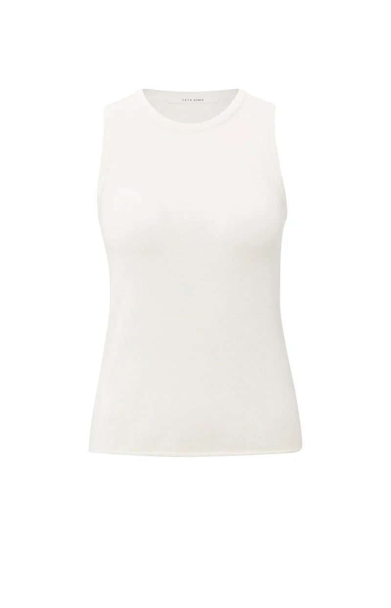 Pull en maille, col V profond avec haut assorti YAYA